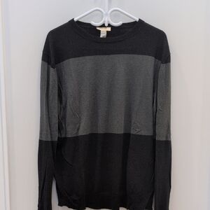 Diesel Men's Black and Gray Crewneck Sweater